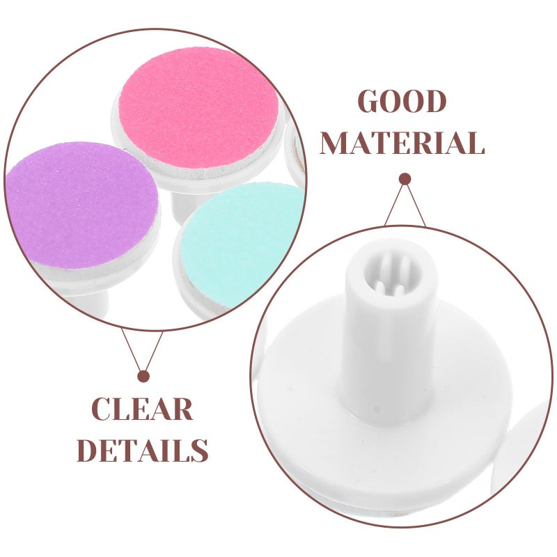 Electric Nail Grinder Replacement Heads 30 Pcs Red Purple Green Polishing Buffer Pads - Image 4