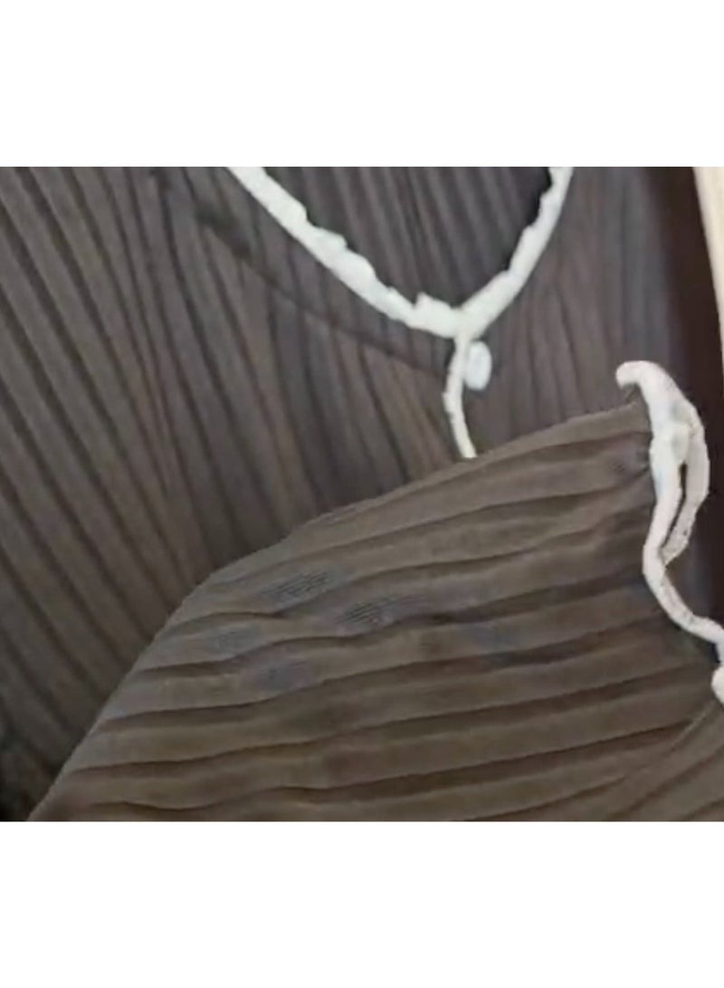 SOLOBUY Outlet Pyjama Sets Women, Crop Tops V Neck Long Sleeve Shirts Ruffles Pants Fashionable Clothing - Image 4