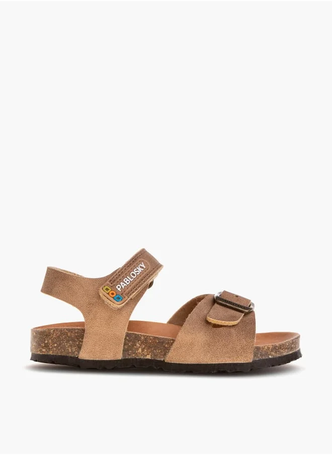 Pablosky Boys Sandals With Buckle Accent & Hook And Loop Closure