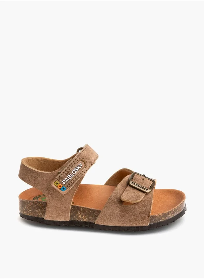 بابلوسكي Boys Sandals With Buckle Accent & Hook And Loop Closure