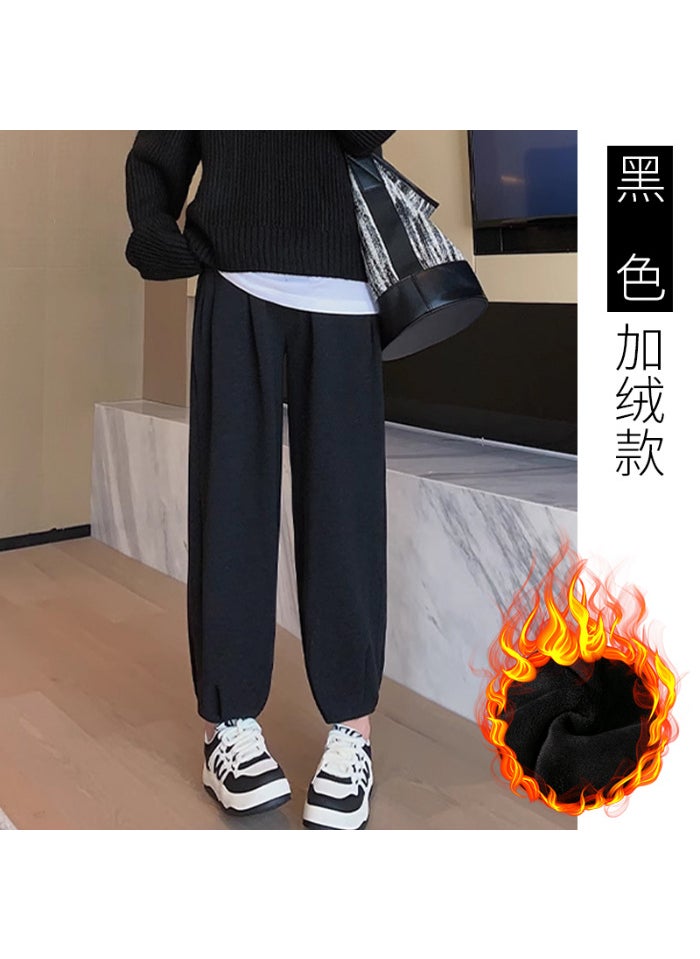 Generic Maternity Velvet Harem Pants Autumn Winter Velvet black 