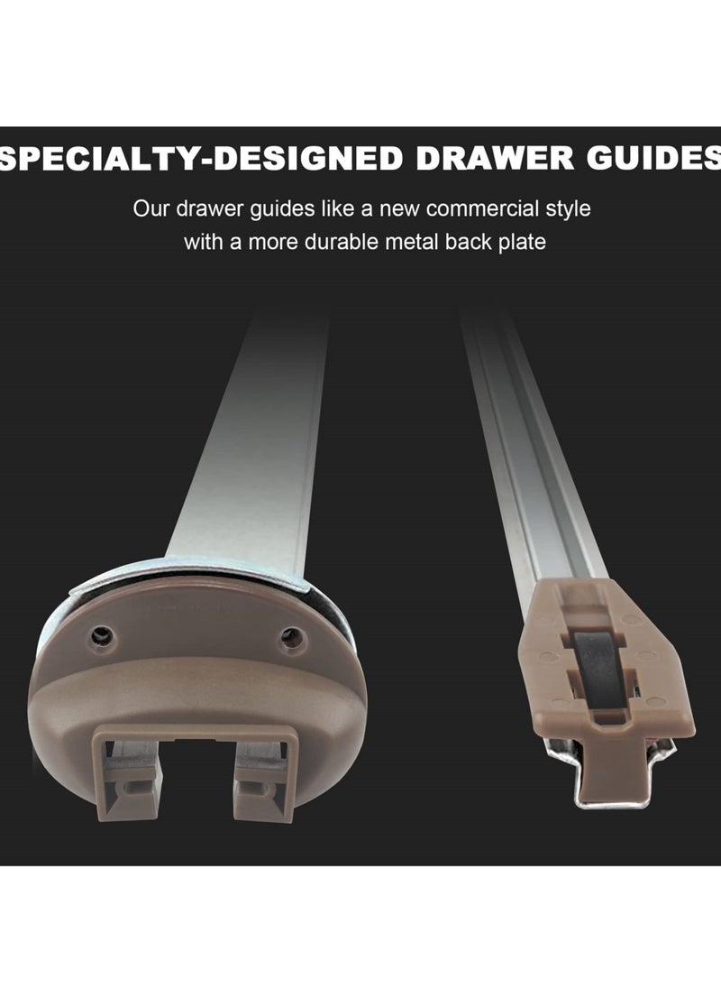 SYOSI - Drawer Guide Kit - Compatible with Rite-Trak II Model 168, 5 Sets of Dresser Drawer Slides with Metal Backing and Drawer Stop Roller - Image 1