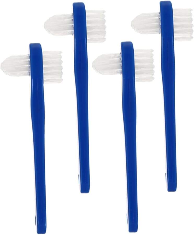 4Pcs Dual Head Denture Cleaning Brush Portable Travel Toothbrush Set - Image 2