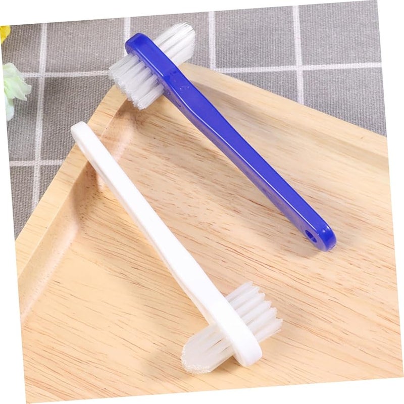 4Pcs Dual Head Denture Cleaning Brush Portable Travel Toothbrush Set - Image 4