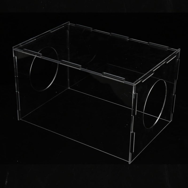Enclosed Grinding Dust Box Acrylic, Table Polisher Dust Box with 2 Holes, Highly Transparent Rectangle Hand Polishing Dust Cover for Engraving and Sanding - Image 2