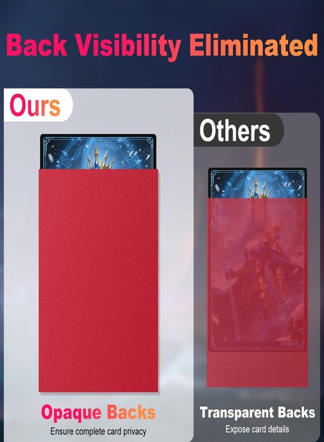Proijeut 200 Pack Card Sleeves, Matte Dual Trading Card Sleeves with Opaque Back & Smooth Shuffle, Tear Resistant Card Protectors for MTG (Angry Red) - Image 3