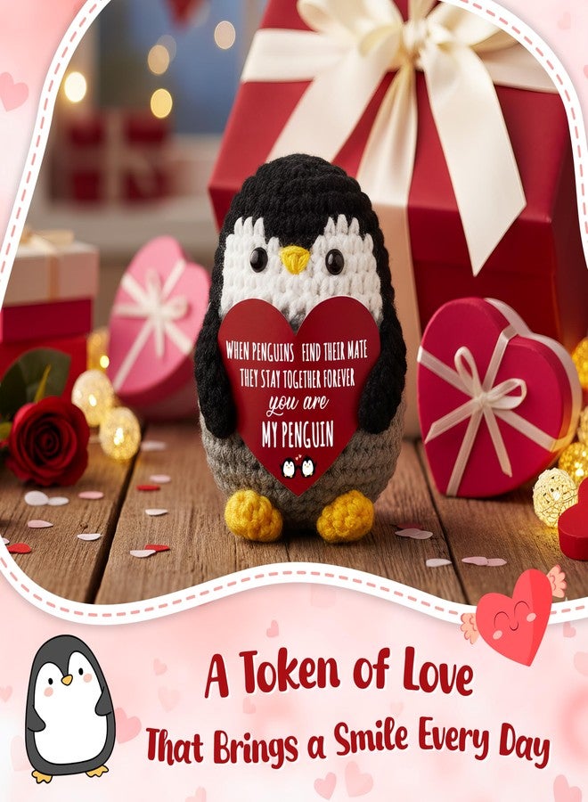 OASSIE Anniversary Wedding Gifts for Men Women - Handmade Positive Penguin Crochet - Romantic Birthday Christmas I Love You Gifts for Him Her Boyfriend Girlfriend, Couple Husband Wife Gift Ideas - Image 5