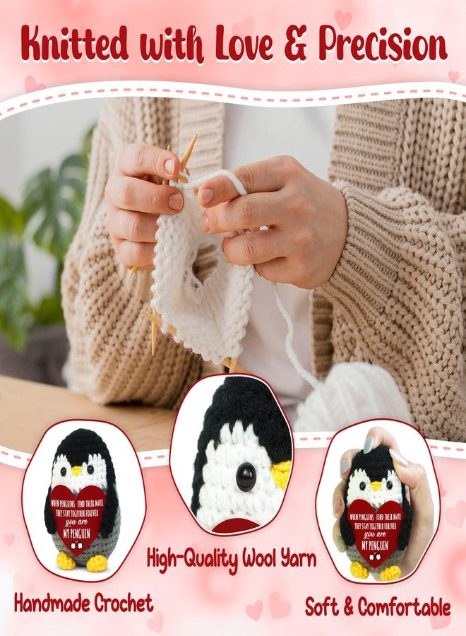 OASSIE Anniversary Wedding Gifts for Men Women - Handmade Positive Penguin Crochet - Romantic Birthday Christmas I Love You Gifts for Him Her Boyfriend Girlfriend, Couple Husband Wife Gift Ideas - Image 4