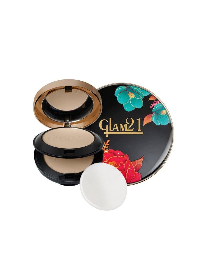 Glam 21 غلام21 "2 في 1" بودرة مضغوطة عالية الدقة؛ خالية من الزيت، مقاومة للماء، مقاومة للعرق؛ تركيبة تدوم طويلاً؛ مناسبة للبشرة الدهنية؛ عاج طبيعي 20 غرام - Image 1