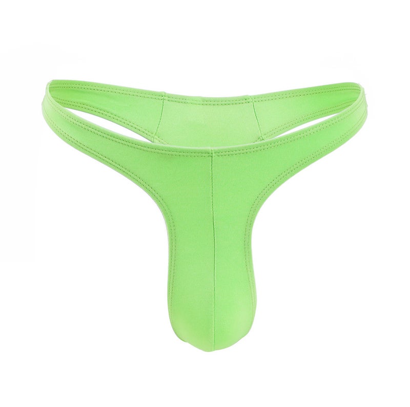 European and American Cross-border Mens Sexy Thongs Seamless Low Waist Sexy Adult Young Gay Mens Narrow Hip T-pants Green 