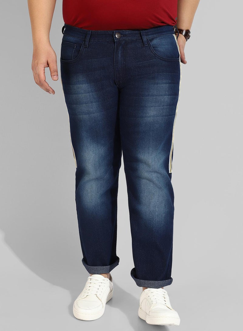 Instafab Plus Men's Classic Blue Dark-Washed Regular Fit Denim Jeans - Image 2