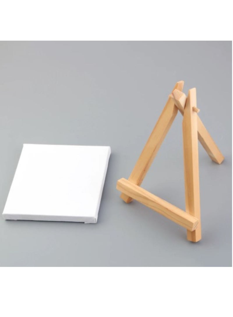 MOTARRO Mini Art Painting Craft Drawing Kids Easel 6X6CM With Stand  White Cotton Artist Canvas Boards for Painting Acrylic Pouring Oil Paint Dry & Wet Art Media  - Image 4