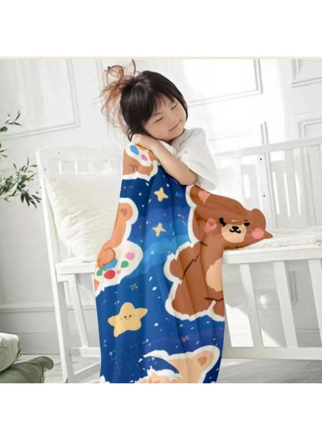 عام بطانية رقيقة من الفانيلا الكرتونية للأطفال والرضع (دافئة ومريحة، ومناسبة للنوم والألعاب) 70 سم * 100 سم - Image 2