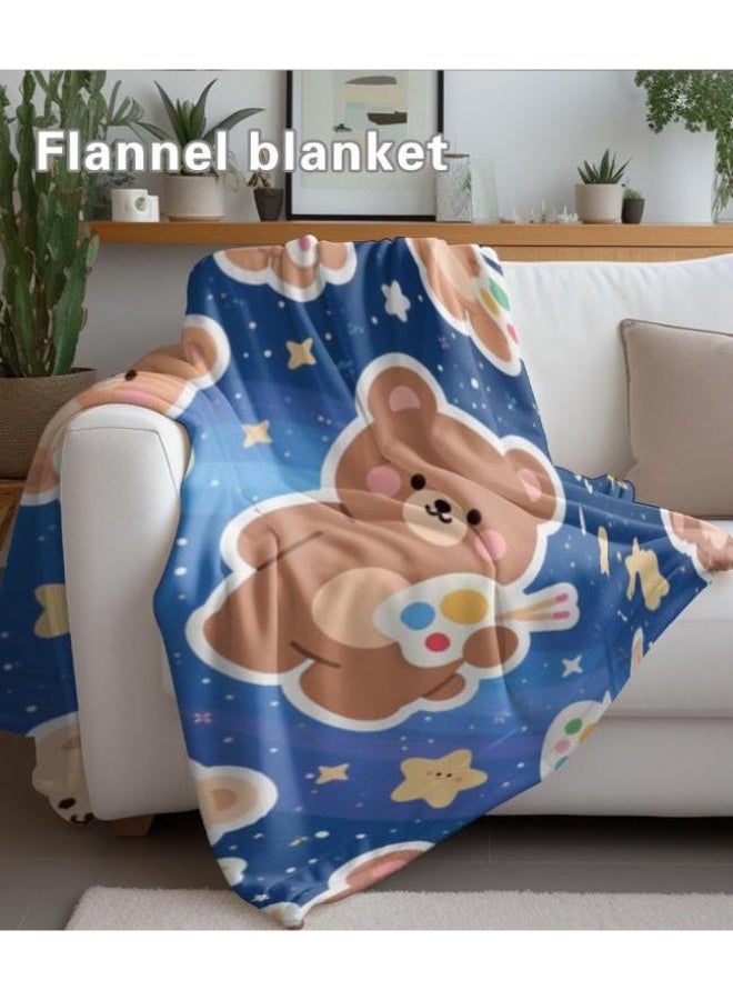 عام بطانية رقيقة من الفانيلا الكرتونية للأطفال والرضع (دافئة ومريحة، ومناسبة للنوم والألعاب) 70 سم * 100 سم - Image 1