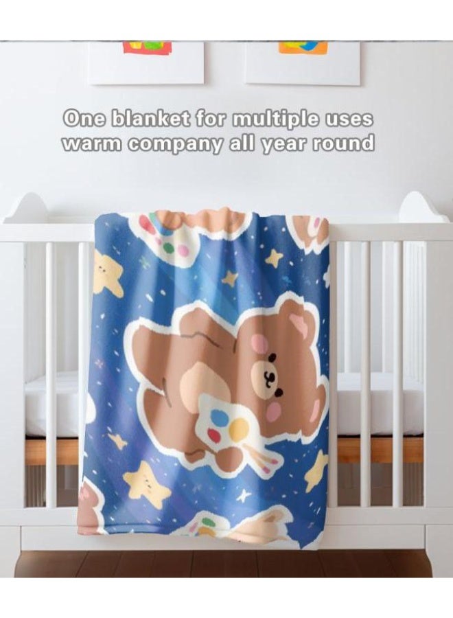 عام بطانية رقيقة من الفانيلا الكرتونية للأطفال والرضع (دافئة ومريحة، ومناسبة للنوم والألعاب) 70 سم * 100 سم - Image 3