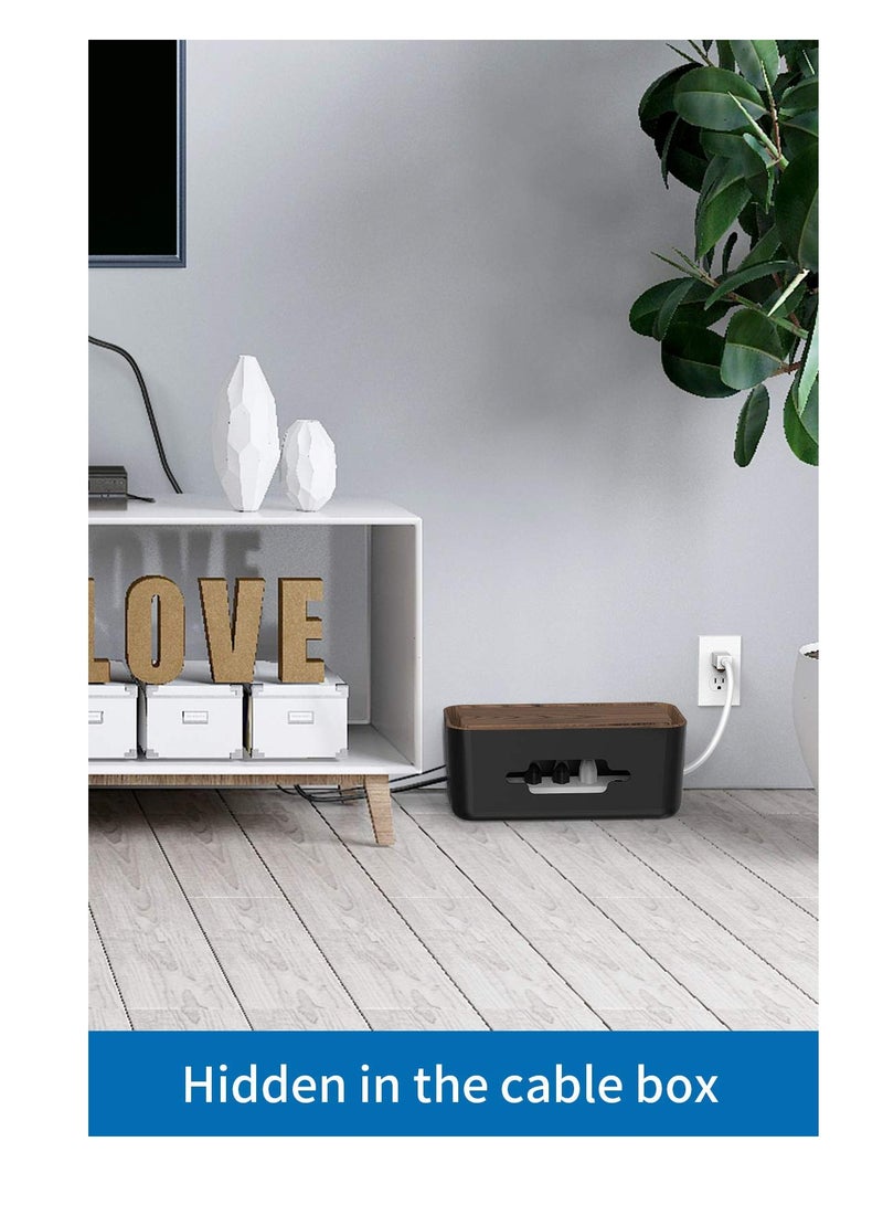 Excefore Cable Organizer Box, Cable Management Box with Holder, Plastic Cable Storage Box for Desktop, Power Strip Wire Organizer Case Anti Dust - Image 5