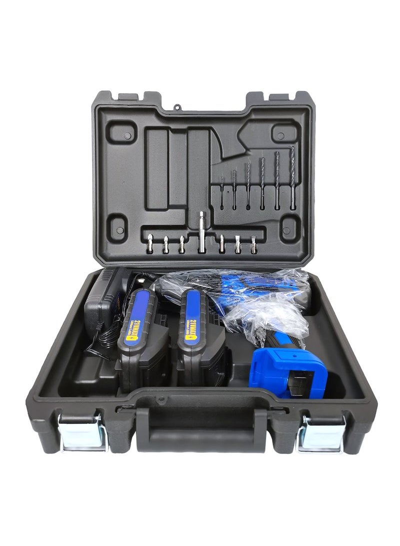 Cordless Impact Drill CD21V 21V 1500rpm with 2 Batteries, Fast Charger, and 6-Piece HSS Drill Bit Set  - Image 3