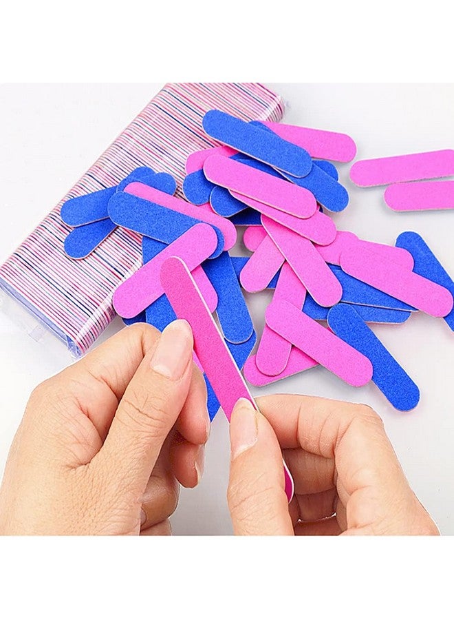 MR.THINDZ® Mini Nail Files 100 Pcs Disposable Double Sided Nail File Beauty Care Cosmetic Pedicure Manicure Emery Boards Travel Size for Men, Women, Kids (Blue and Pink) - Image 2