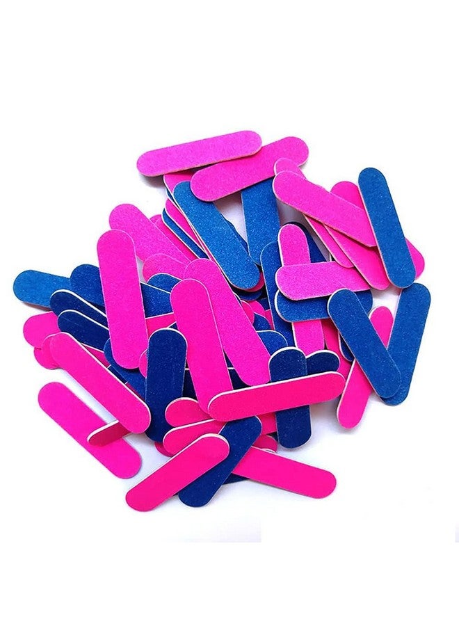 MR.THINDZ® Mini Nail Files 100 Pcs Disposable Double Sided Nail File Beauty Care Cosmetic Pedicure Manicure Emery Boards Travel Size for Men, Women, Kids (Blue and Pink) - Image 1