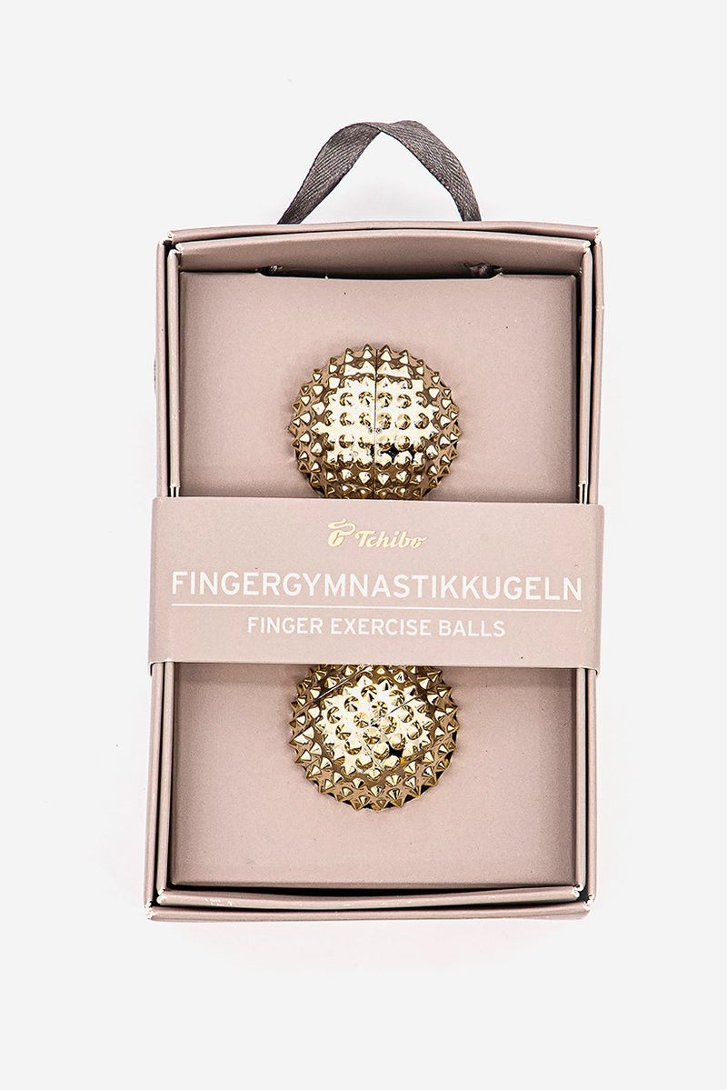 Tchibo 2 Pieces Balls For Finger Gymnastics, Gold  - Image 1