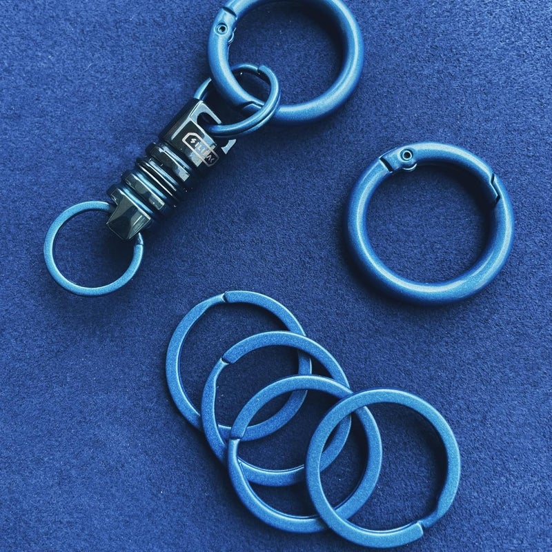 Silipac Heavy Duty Flat Split Keychain Rings - 12 Pack, Blue - Image 4