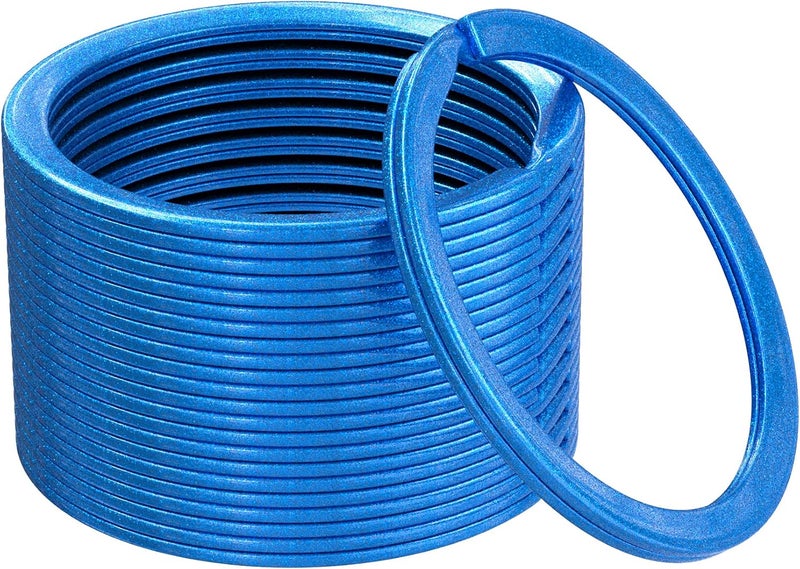Silipac Heavy Duty Flat Split Keychain Rings - 12 Pack, Blue - Image 3