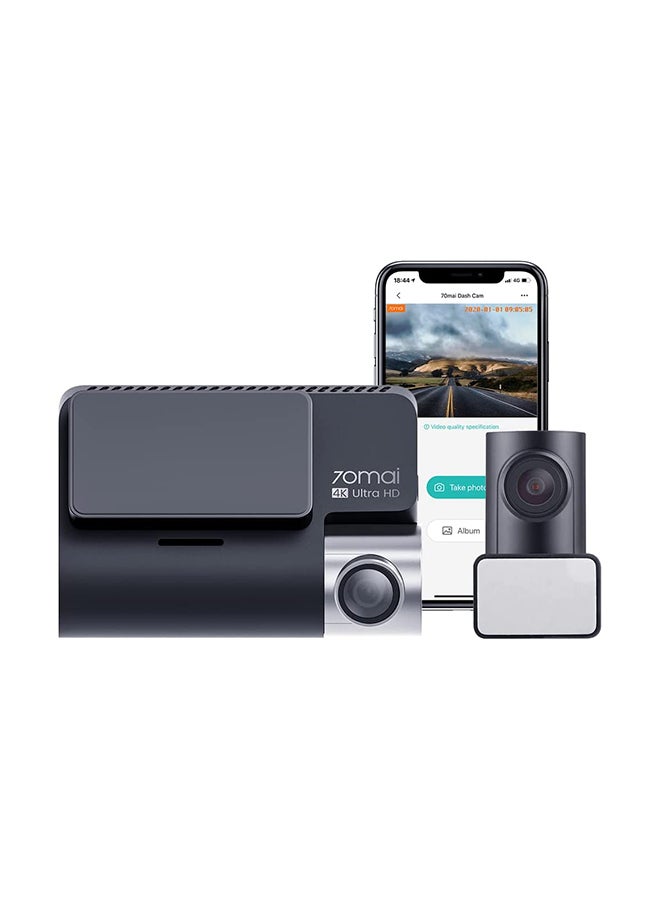 70mai Renewed - A800S Dash Cam + Rear Cam Set - Black - Image 3