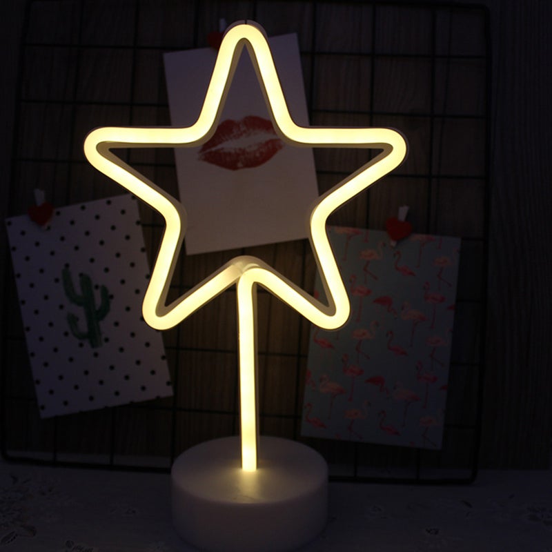 Cute Design Night Light Beside Lamp 3 * AA Cell Operated USB Powered Portable for Home Decoration Deco Birthday Present Gift - Image 1
