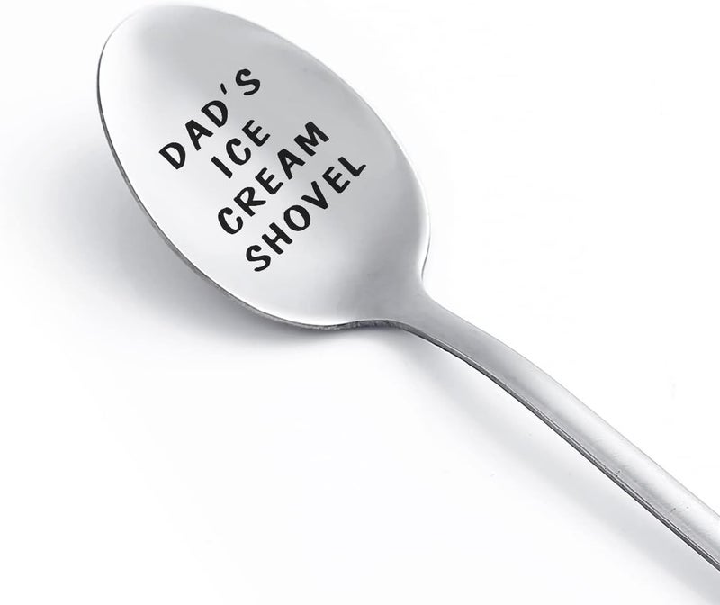 stormroo Gifts For Dad Men from Daughter Stocking Stuffers for men dad Ice Cream Spoon Scoop for Ice Cream Lovers, Christmas Gifts Funny Engraved Stainless Steel Shovel - Image 1
