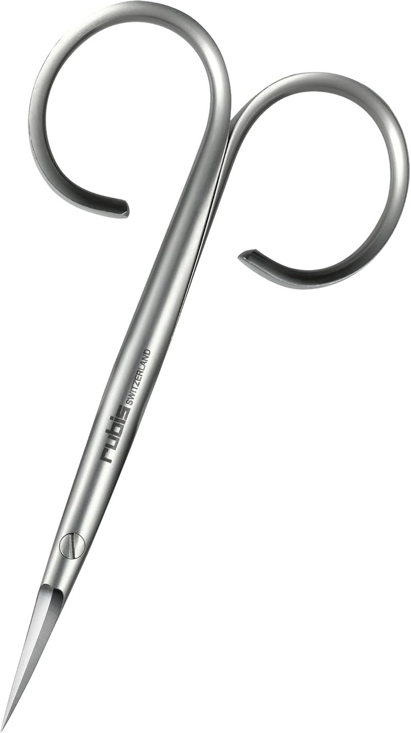 Rubis Stainless Steel Cuticle Scissors for Precise Fingernails and Cuticles 1F002 SilverRubis Switzerland Swiss Made World Renowned Precision