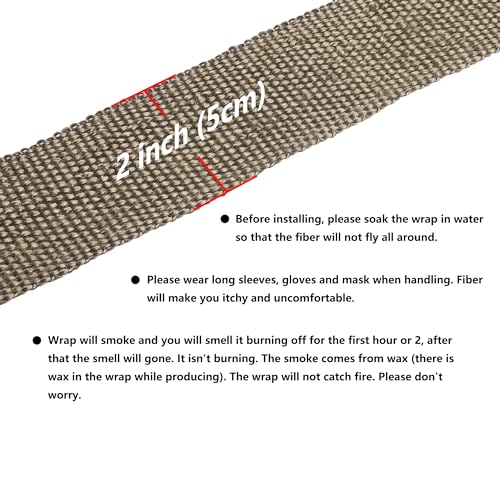 ARTR Titanium Wrap 2 Inch x 50 Feet Exhaust Header Heat Wrap Kit with 10pcs 11.8 Inch Stainless Steel Locking Ties - Image 3