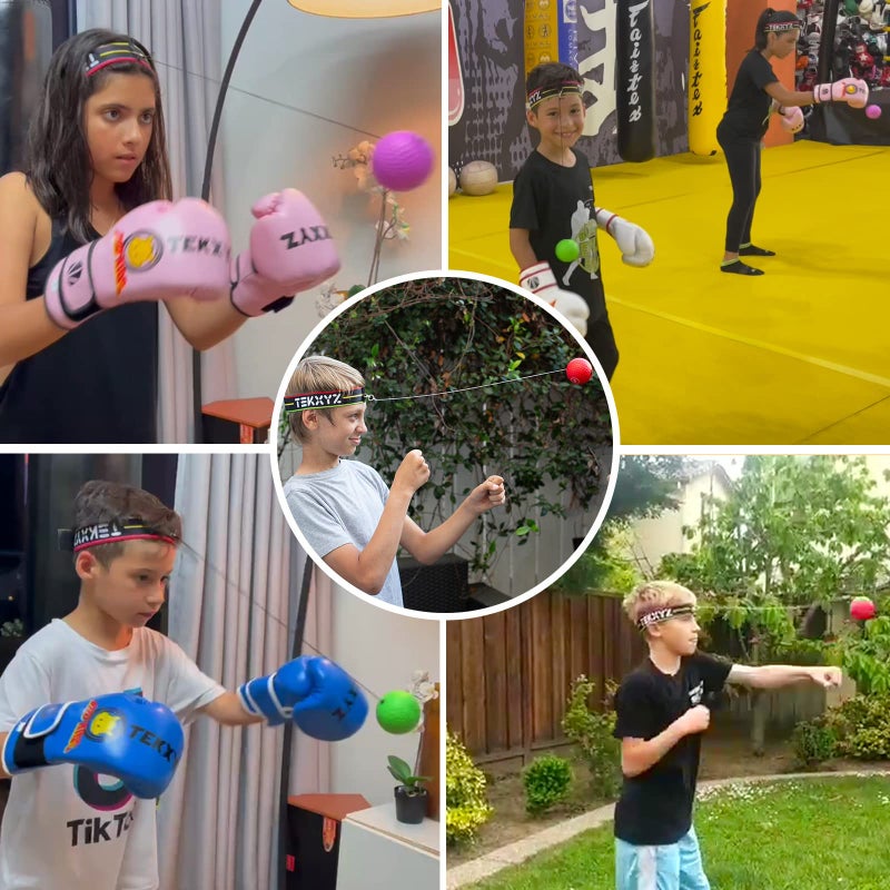 TEKXYZ Boxing Reflex Ball, 2 Difficulty Levels Boxing Ball with Headband, Perfect for Reaction, Agility, Punching Speed, Fight Skill and Hand Eye Coordination Training - Image 3