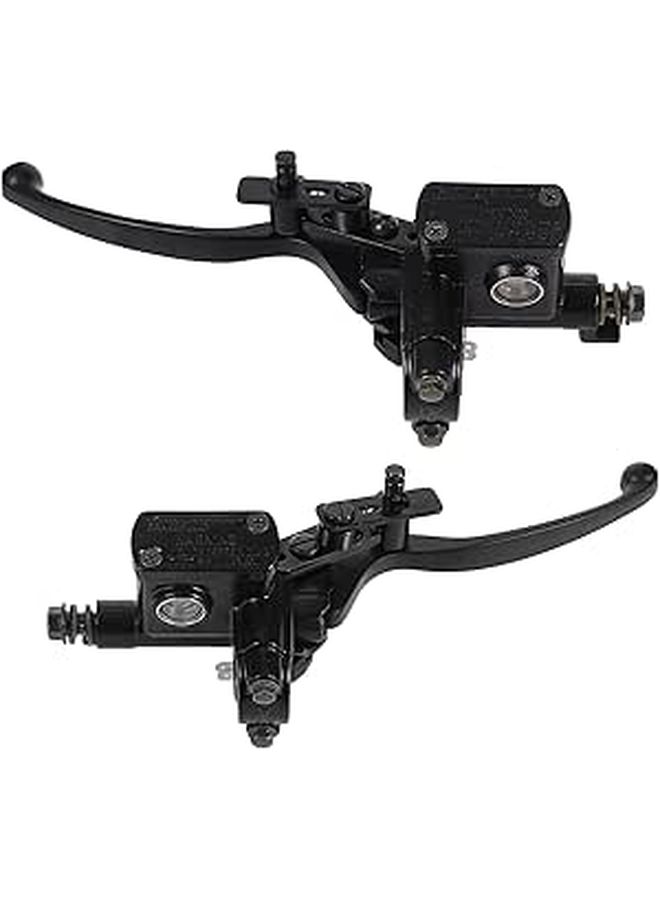 Luxshiny 2 Pieces Front Hydraulic Brake Lever And Master Cylinder Set For 50 250cc Atv Motorcycle With Parking Brake Left Right Handlebar Levers Off Road Trail Riding Black - Image 1