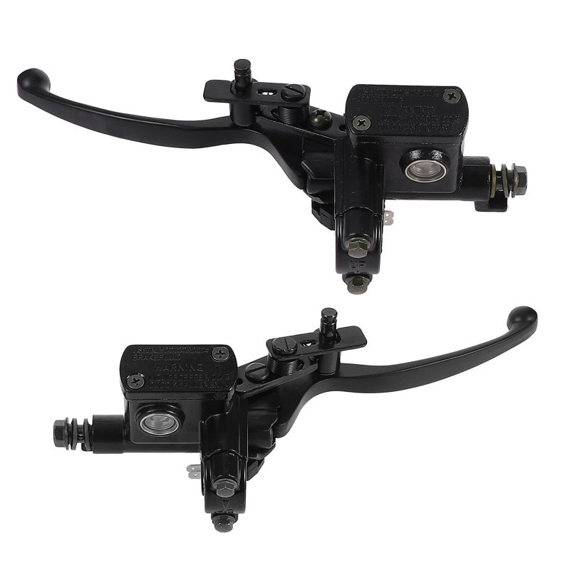 Luxshiny 2 Pieces Front Hydraulic Brake Lever And Master Cylinder Set For 50 250cc Atv Motorcycle With Parking Brake Left Right Handlebar Levers Off Road Trail Riding Black - Image 2