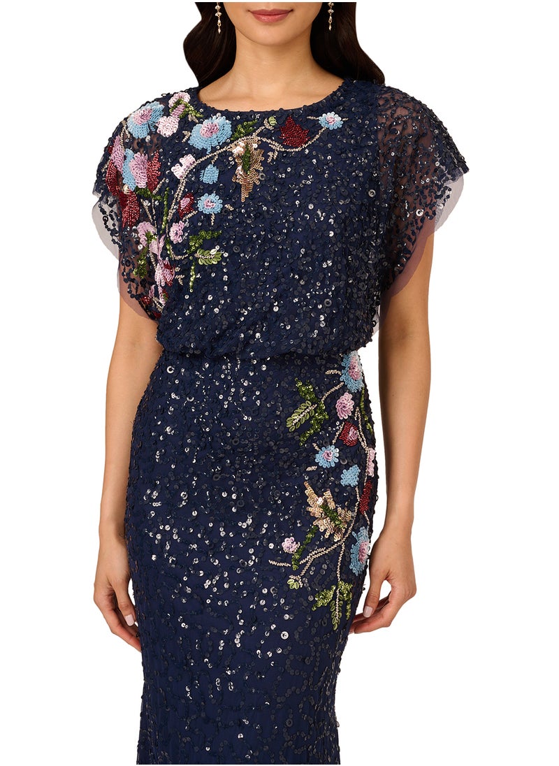 Adrianna Papell Embellished Mermaid Maxi Dress  - Image 4