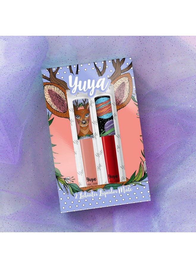 YuYa Cosmetics Republics Set Of 2 "Bonita" Liquid Lipsticks With Exclusive Distinctive Design On Cap Sleek Matte Finish Longlasting Formula And Easy To Apply. - Image 5