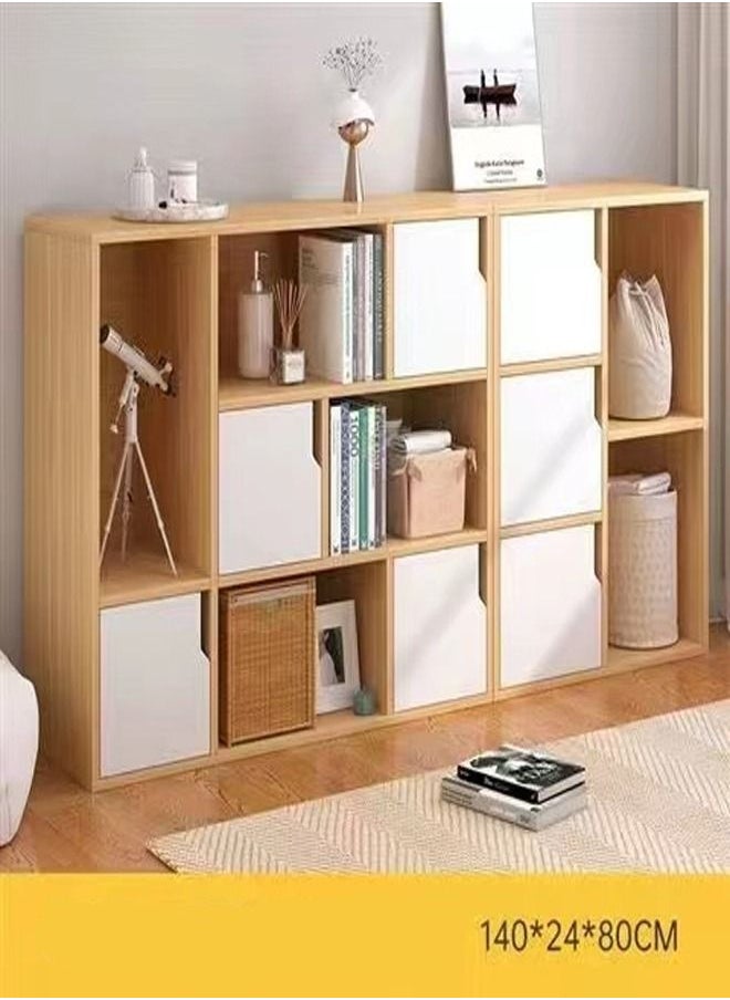 C&C Home Multipurpose Modern Design Storage Rack Spacious Wood Bookcase Home Decoration Items Storage Stand Bookshelf Floor Rack Display Rack for Living Room Bedroom Home Office 140x24x80 cm  - Image 3