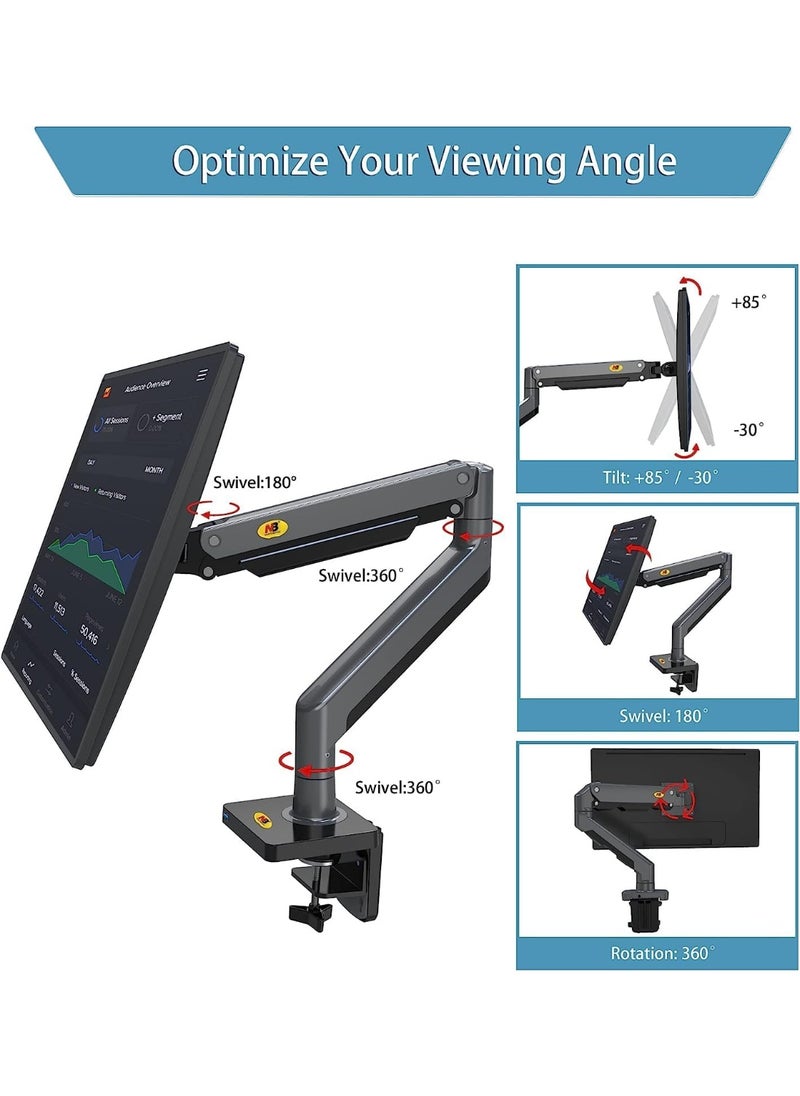 Generic G45 TV/Monitor Stand 22–40" – Matte Charcoal | Sleek Desktop Mount with Adjustable Height & Tilt  - Image 4