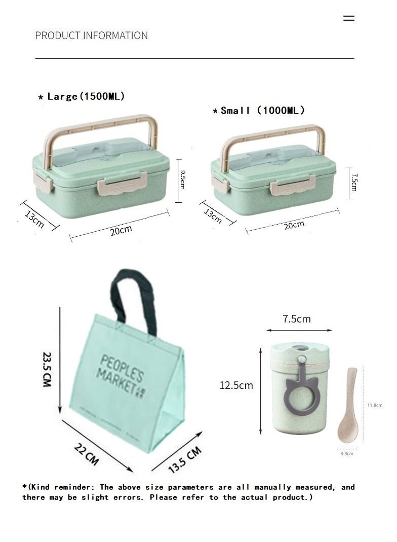 الأزرق جي دبليو علبة غداء للأطفال، علبة غداء بينتو بوكس للكبار، علبة غداء للكبار/الأطفال/الأطفال، 1000/1500 مل - 3 حجرة آمنة للتسخين في الميكروويف وغسالة الصحون والفريزر، خالية من مادة BPA - Image 2