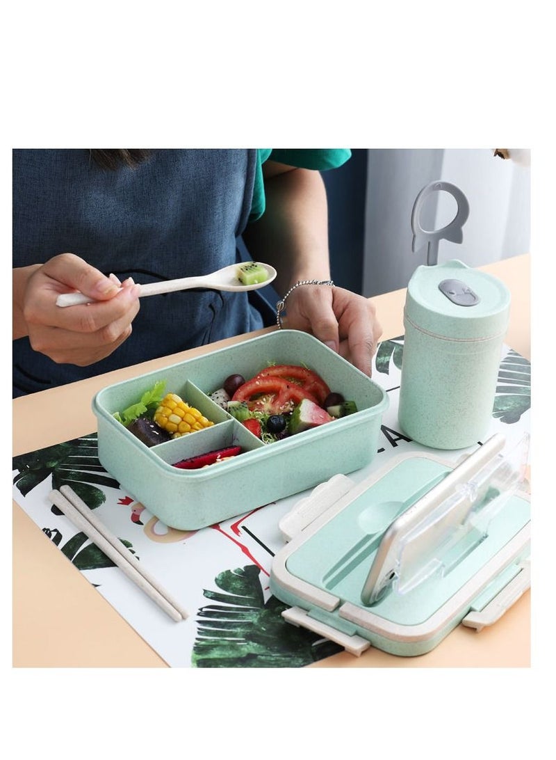 الأزرق جي دبليو علبة غداء للأطفال، علبة غداء بينتو بوكس للكبار، علبة غداء للكبار/الأطفال/الأطفال، 1000/1500 مل - 3 حجرة آمنة للتسخين في الميكروويف وغسالة الصحون والفريزر، خالية من مادة BPA - Image 3