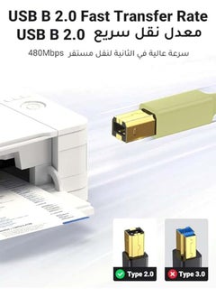 MOWSIL Printer Cable 1.8 Mtr, Braided USB 2.0 A to USB B Male Cable Compatible with USB Type B Printers and Scanners Epson, HP DeskJet/Envy, Canon, Lexmark, Samsung, Dell, Brother, DAC,  - Image 4