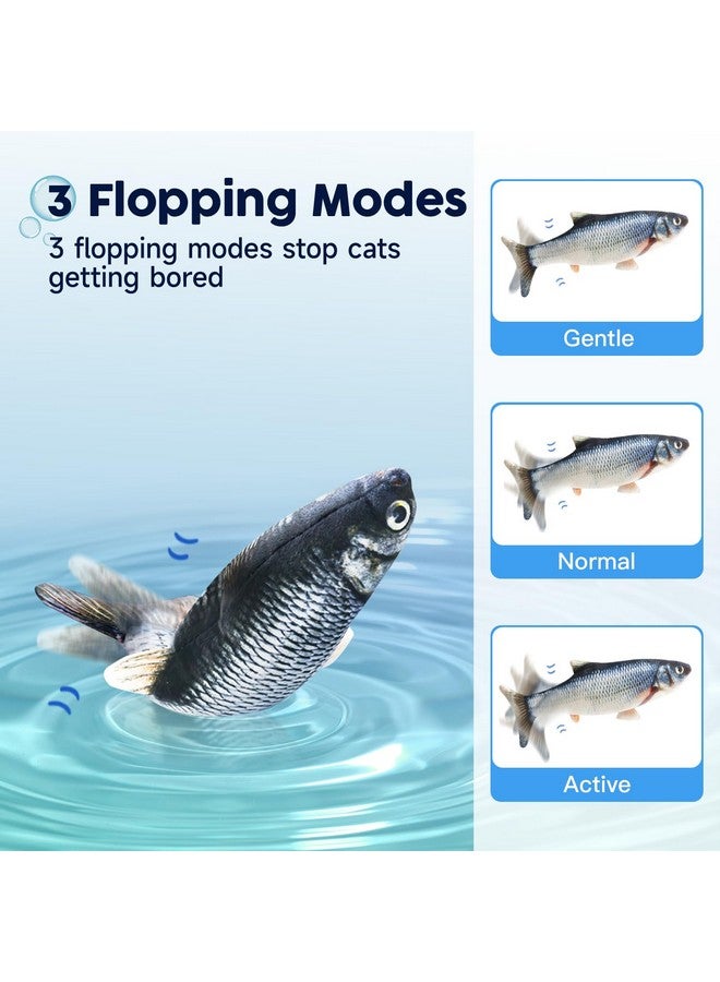 Potaroma Cat Toys Flopping Fish with SilverVine and Catnip, Moving Kitten Kicker, Floppy Wiggle Carp for Small Dogs, Interactive Motion Kitty Exercise, 10.5 Inches - Image 3