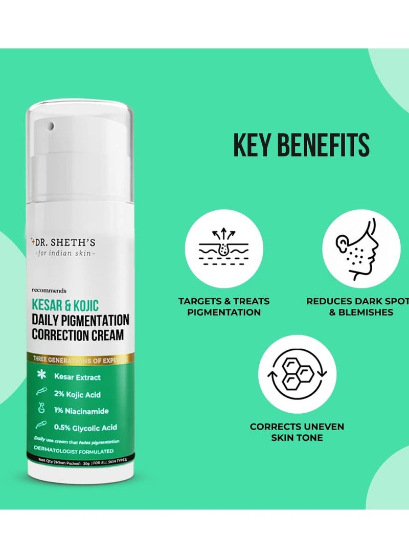 Dr. Sheth's Kesar & Kojic Daily Pigmentation Correction Cream - Image 2