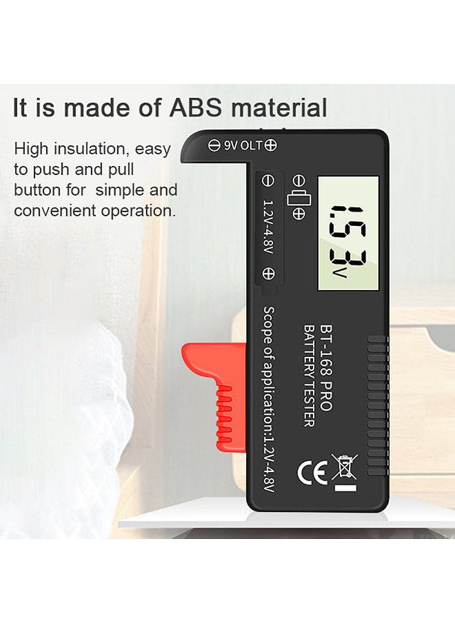 Generic - 168 PRO Digital Display Universal Battery Tester Portable Battery Capacity Indicator Practical Battery Level Checker Voltage Meter Electric Quantity Monitor Detector for 9V 1.2V-4.8V Battery - Image 1