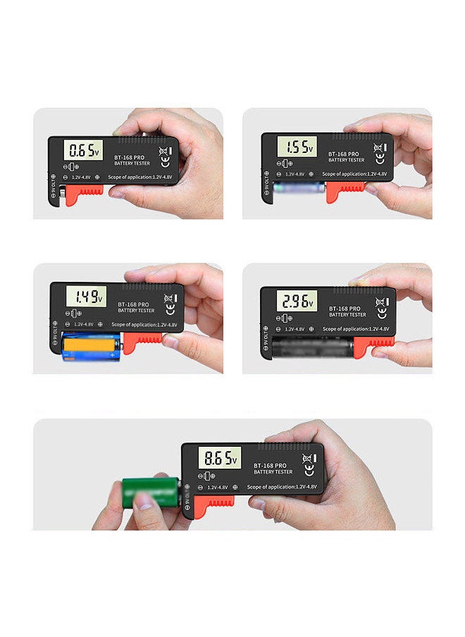 Generic - 168 PRO Digital Display Universal Battery Tester Portable Battery Capacity Indicator Practical Battery Level Checker Voltage Meter Electric Quantity Monitor Detector for 9V 1.2V-4.8V Battery - Image 1
