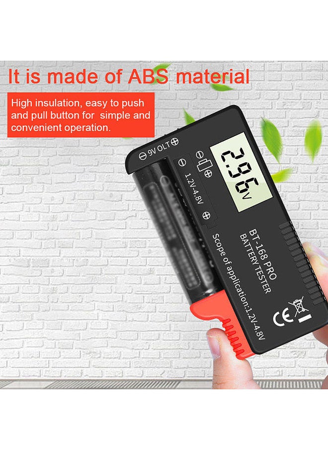 Generic - 168 PRO Digital Display Universal Battery Tester Portable Battery Capacity Indicator Practical Battery Level Checker Voltage Meter Electric Quantity Monitor Detector for 9V 1.2V-4.8V Battery - Image 1