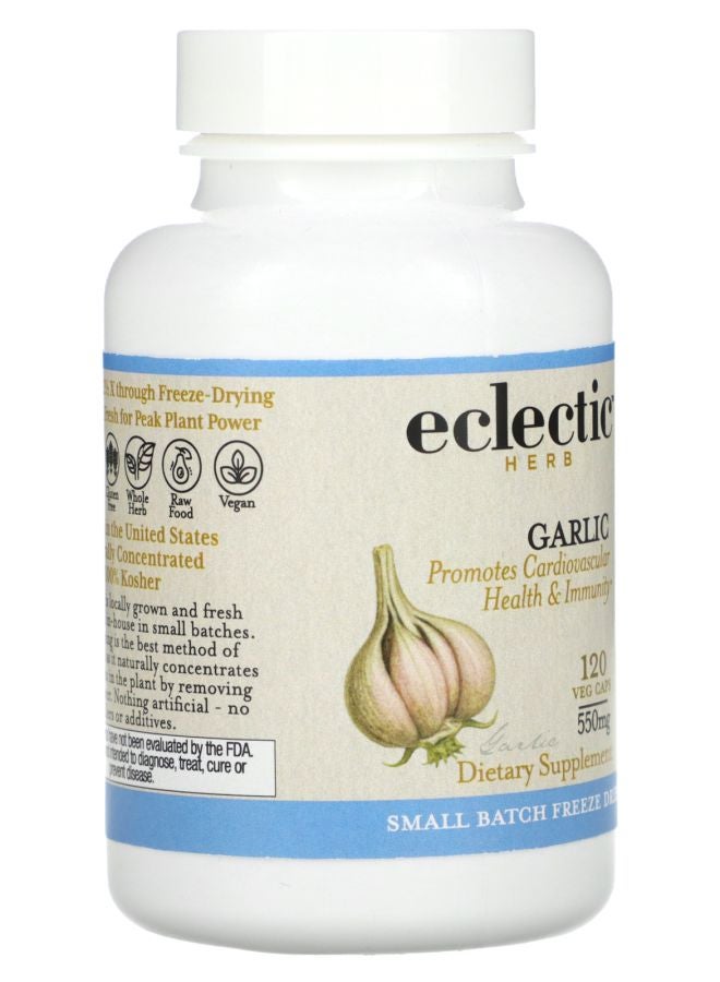 Eclectic Herb Freeze Dried Garlic 550 mg 120 Veg Caps - Image 2