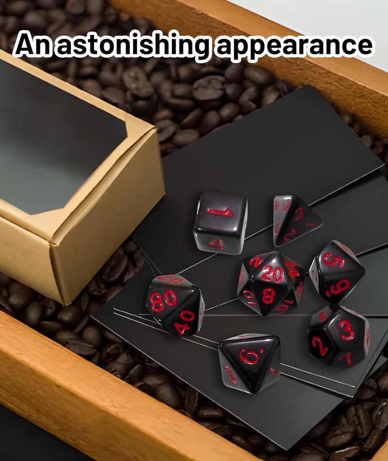 Buildcon 7 قطع نرد متعدد الأوجه، نرد متعدد الأوجه لألعاب RPG، D4 D6 D8 D10 D12 D20 لنرد متعدد الأوجه، اللعب لملحقات الألعاب على الطاولة - Image 4