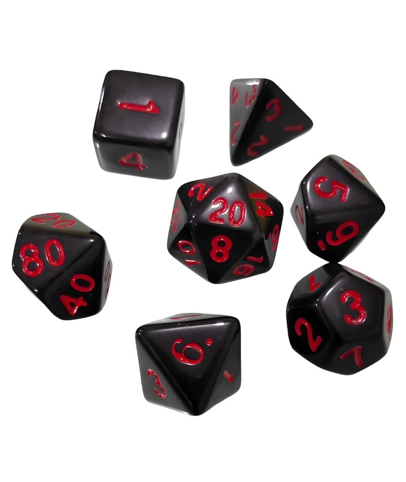 Buildcon 7 قطع نرد متعدد الأوجه، نرد متعدد الأوجه لألعاب RPG، D4 D6 D8 D10 D12 D20 لنرد متعدد الأوجه، اللعب لملحقات الألعاب على الطاولة - Image 1