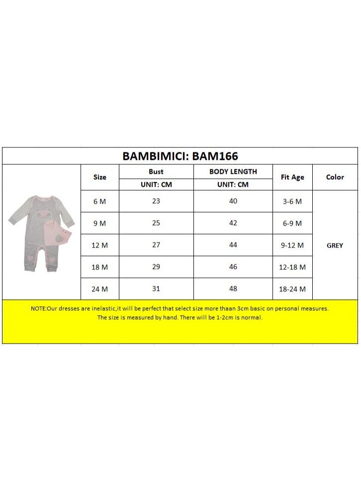 Bambimici Bambimici -  2-Piece Baby Owl Cozy Romper Set – Grey & Pink  - Image 4